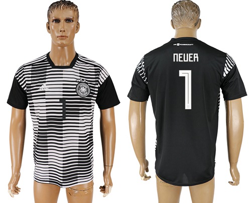 Germany #1 Neuer Black Soccer Country Jersey